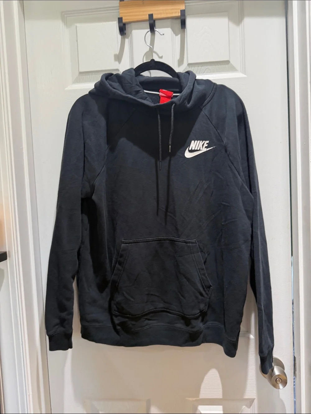 Nike Black Pullover Hoodie with White Swoosh